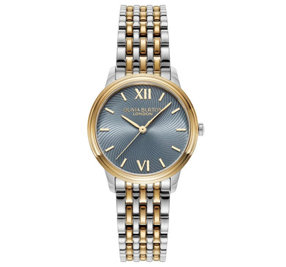 Two-Tone/Stainless steel case & link bracelet/Chalk blue dial