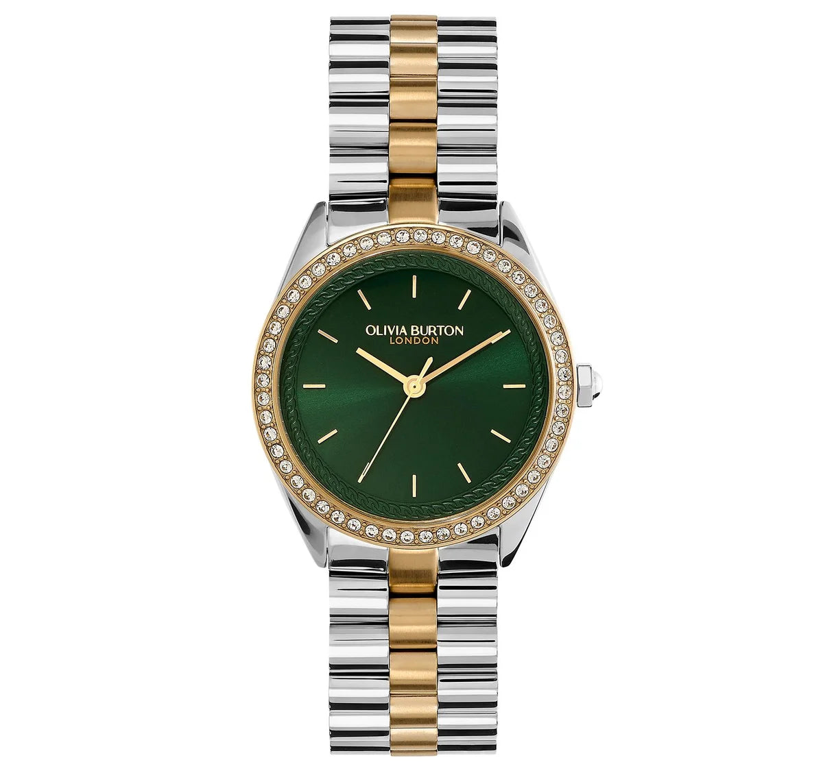 Two-Tone Steel case & link bracelet/Forest Green dial