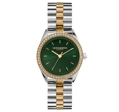 Two-Tone Steel case & link bracelet/Forest Green dial