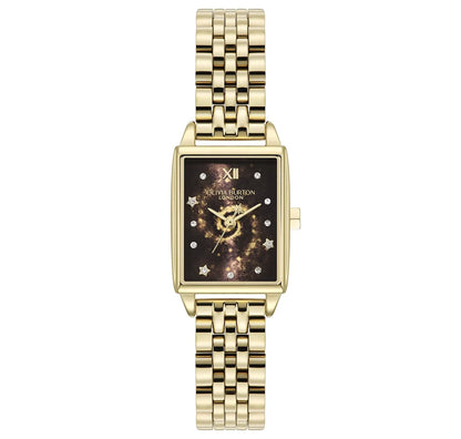 Gold Plated Case & Bracelet/Black dial w/GP details