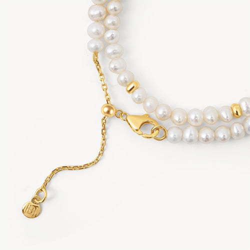 Hillberg & Berk Pearl Double Wrap Bracelet