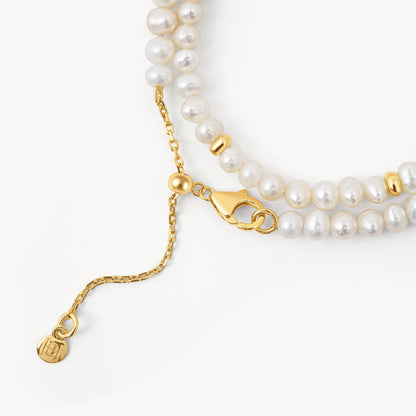 Hillberg & Berk Pearl Double Wrap Bracelet