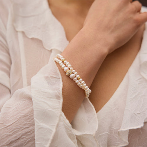 Hillberg & Berk Pearl Double Wrap Bracelet