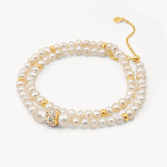 Hillberg & Berk Pearl Double Wrap Bracelet