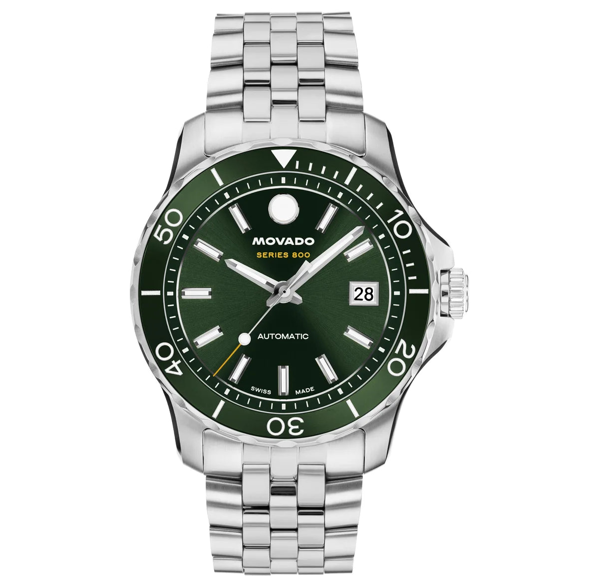 Stainless Steel case & Bracelet/Green Aluminum bezel/Green Dial