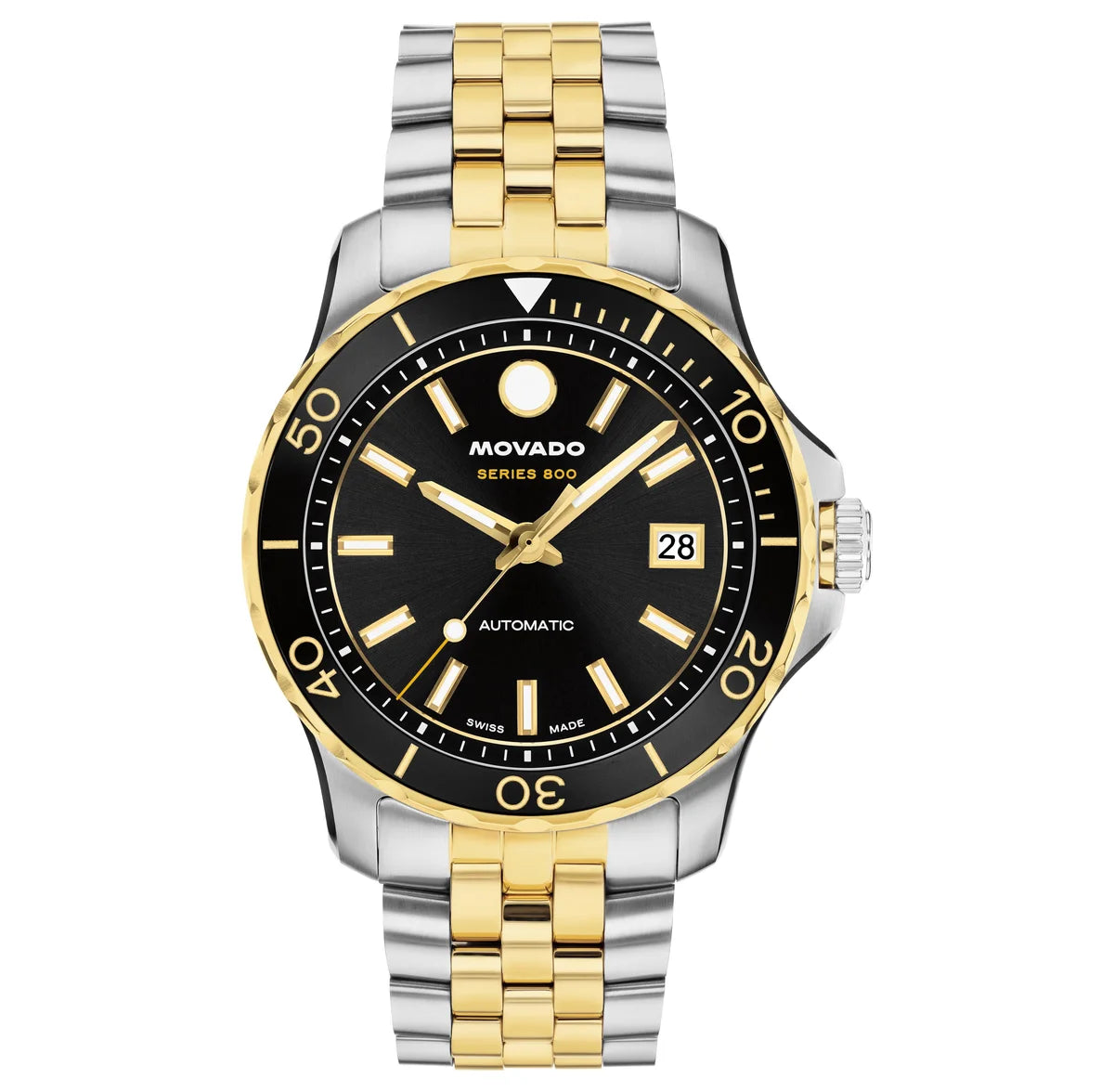 StainlessSteel & Two-tone case & Bracelet/Black Aluminum bezel/Black Dial