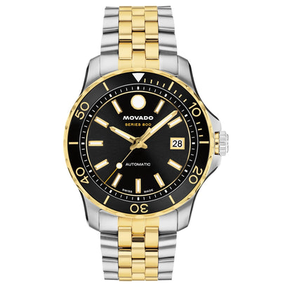 StainlessSteel & Two-tone case & Bracelet/Black Aluminum bezel/Black Dial