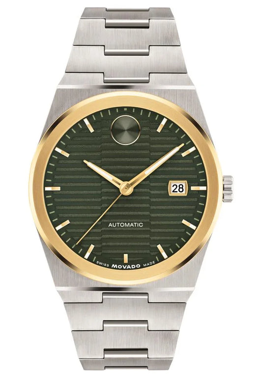 Stainless Steel Case and Bracelet/YG IP Bezel/Green dial