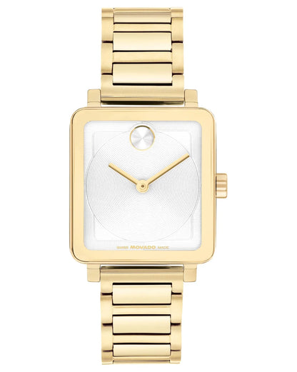 Light Gold PVD Square Case & Bracelet/White Dial