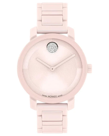 Blush Ceramic Case & Bracelet/Blush Dial with crystal set dot