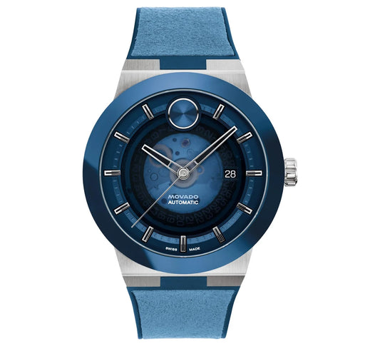 Stainless Steel /blue ceramic case/Blue Rubber Strap/Blue Skeleton dial