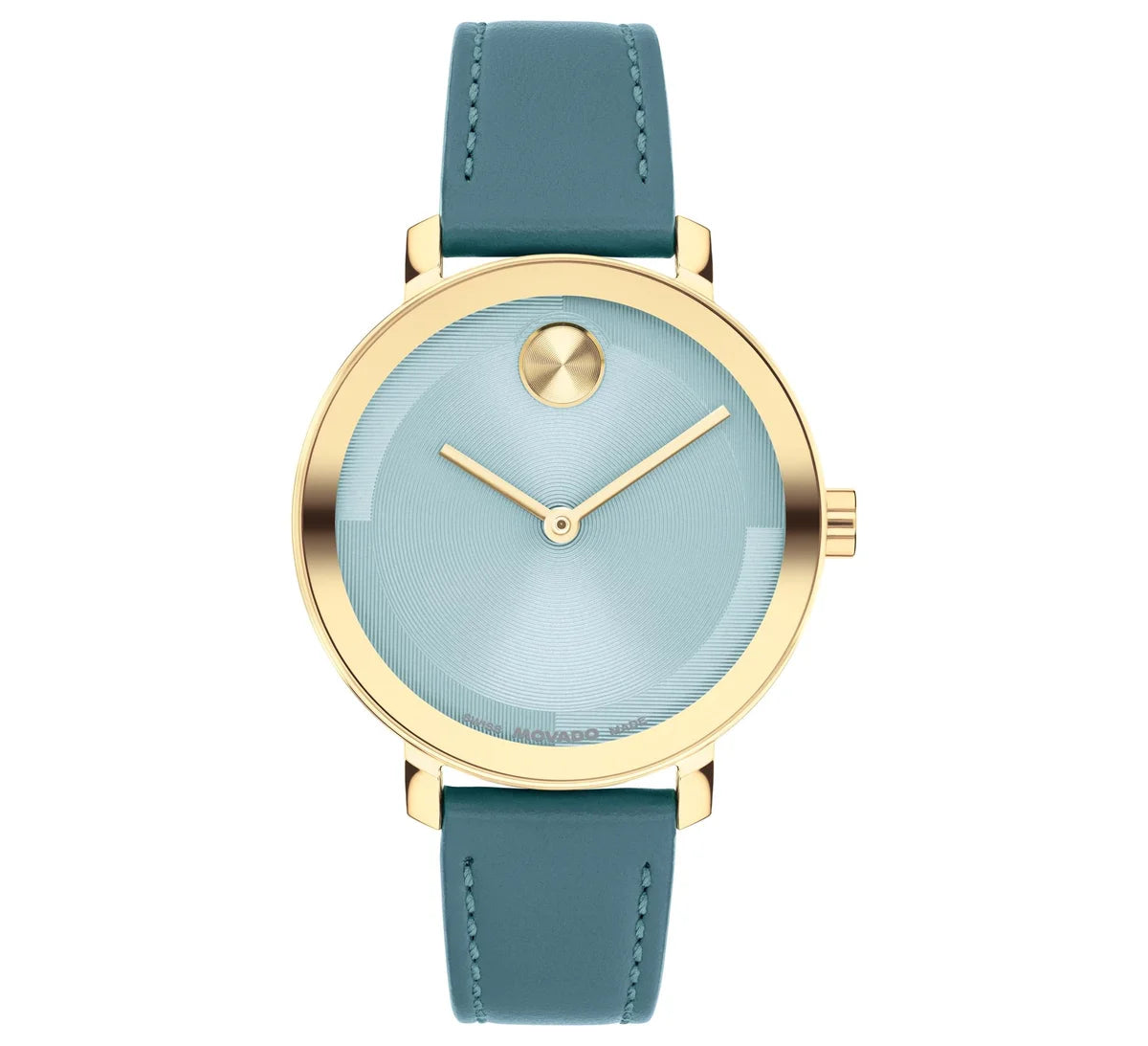 YG IP Case Deep Teal Leather Strap/Light Blue microtextured Dial