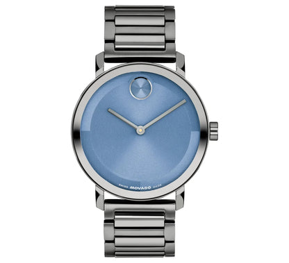 Grey IP Case & Bracelet/Blue microtextured Dial