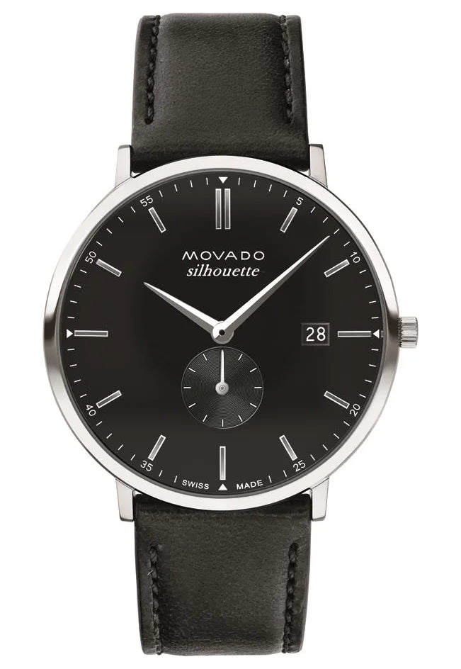 Stainless Steel Case/Black Leather Strap/Black Dial with sub dial