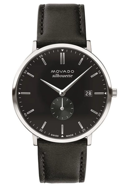 Stainless Steel Case/Black Leather Strap/Black Dial with sub dial