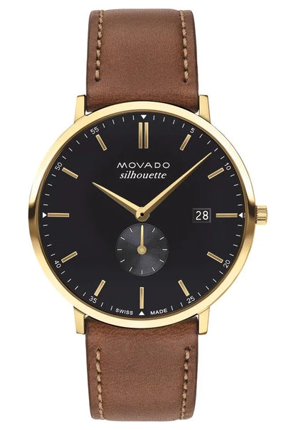 Yellow Gold Ion-Plated Case/Cognac Leather Strap/Navy Dial with sub dial