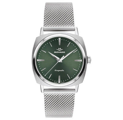 Stainless Steel case and mesh bracelet/Green Dial