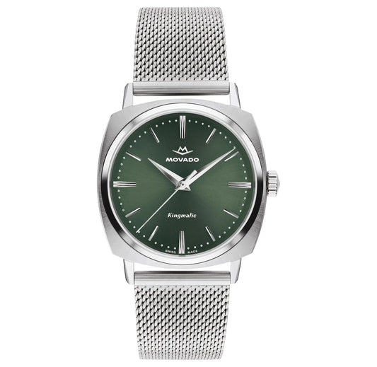 Stainless Steel case and mesh bracelet/Green Dial