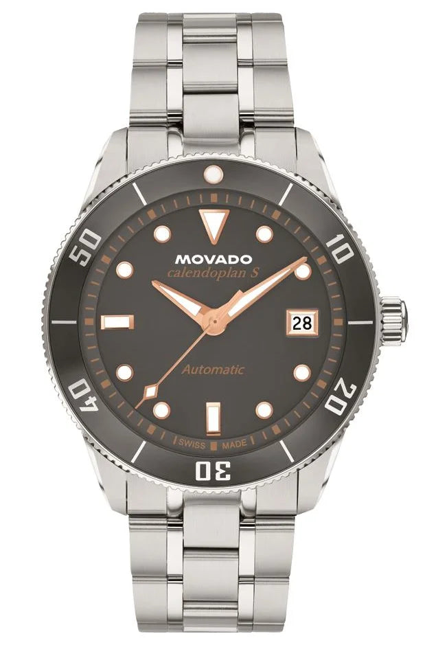 SS & grey aluminum Case/Stainless Steel Bracelet/Grey Dial