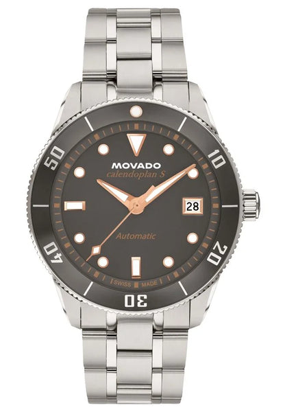 SS & grey aluminum Case/Stainless Steel Bracelet/Grey Dial