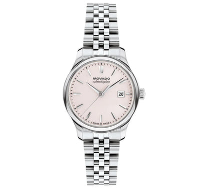 SS case and bracelet/Light pink lacquer dial/Date window at 3 o'clock