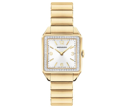Gold Plated Case with lab grown diamonds/Gold Plated bracelet/silver White D