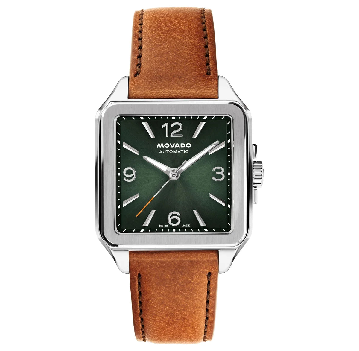 Stainless Steel Case/Cognac Leather Strap/Vintage green Dial