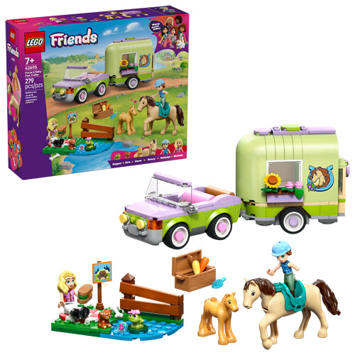 The LEGO® Group Friends Horse & Baby Foal Trailer Set 42695
