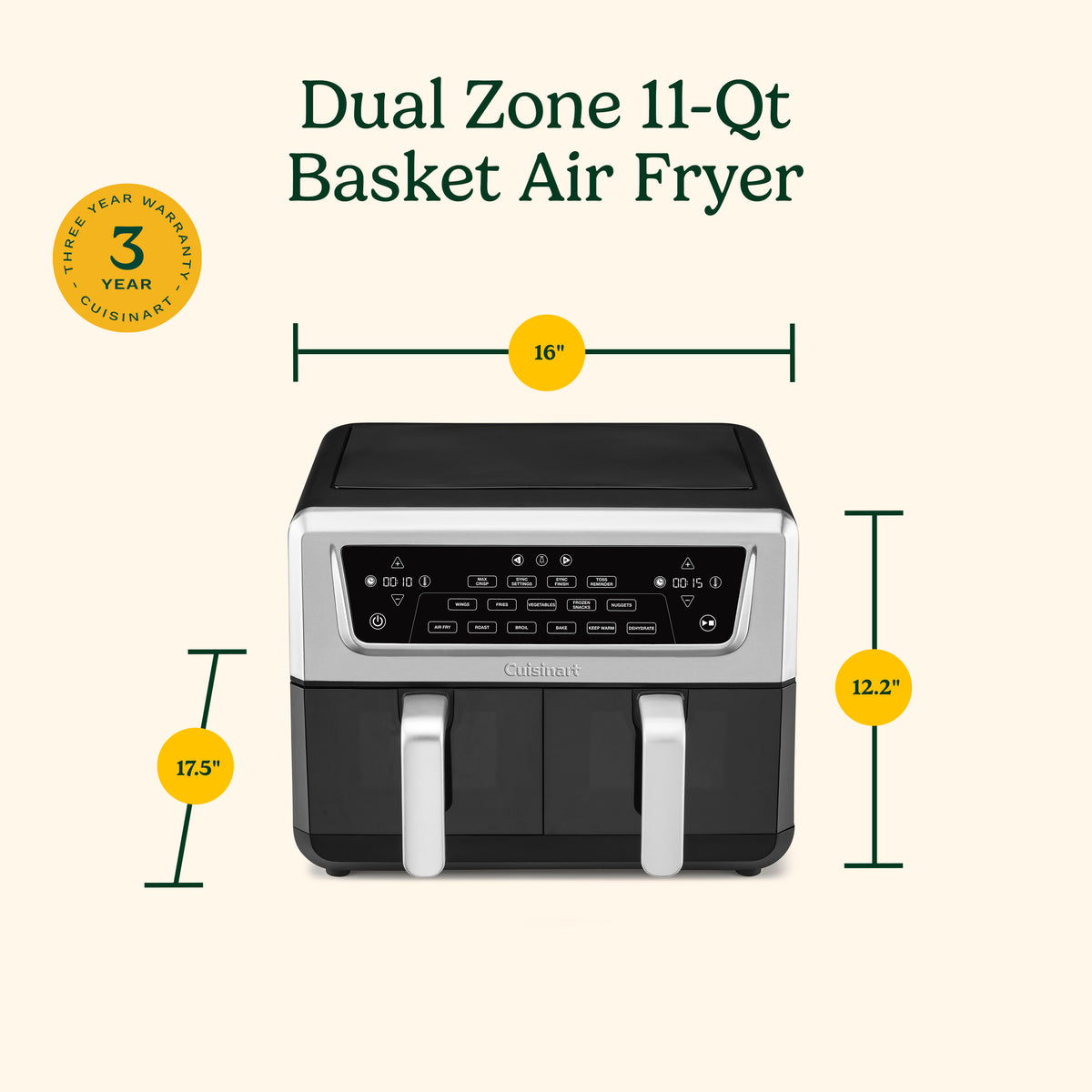 Cuisinart Dual Zone Pro 11-Qt Basket Air Fryer