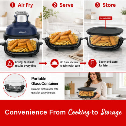 Brentwood 4.5-Quart Digital Glass Air Fryer