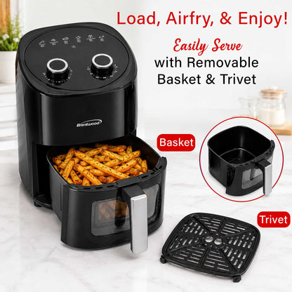 Brentwood 1500W 4.5-Quart Air Fryer with Easy View Window