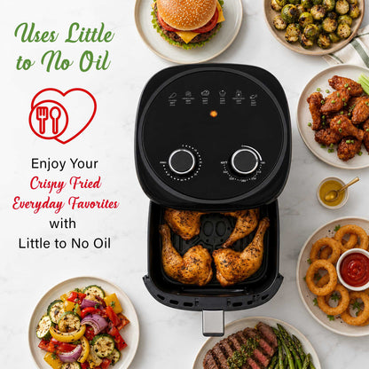 Brentwood 1500W 4.5-Quart Air Fryer with Easy View Window