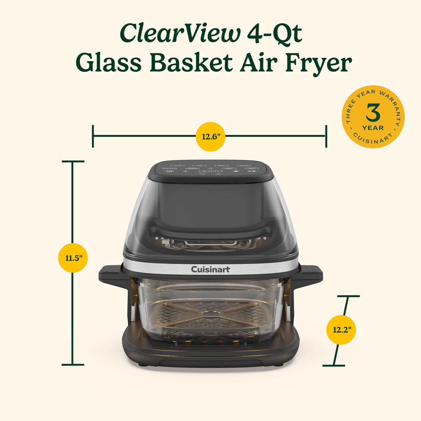 Cuisinart ClearView 4-quart Glass Basket Air Fryer