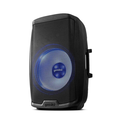 Gemini AS-2115BT-LT-PK 15" 2000W Bluetooth LED Powered PA Speaker Package with Stand & Microphone