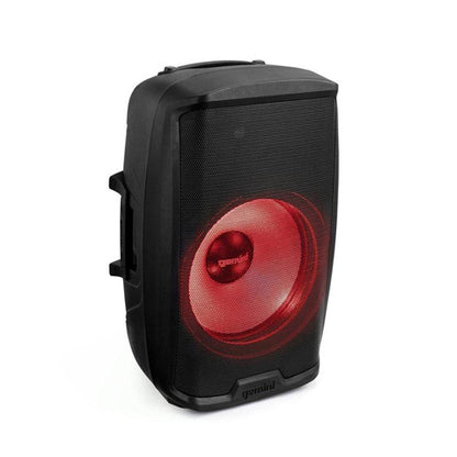Gemini AS-2115BT-LT-PK 15" 2000W Bluetooth LED Powered PA Speaker Package with Stand & Microphone