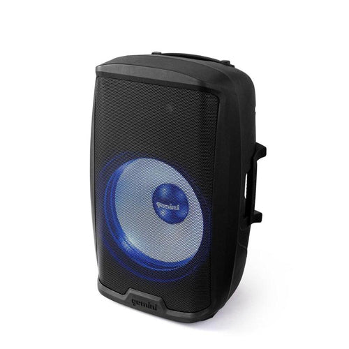 Gemini AS-2115BT-LT-PK 15" 2000W Bluetooth LED Powered PA Speaker Package with Stand & Microphone