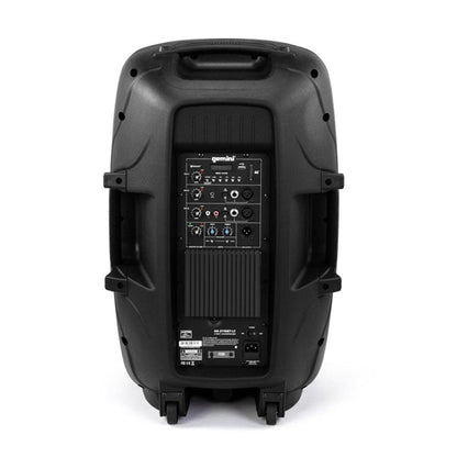 Gemini AS-2115BT-LT-PK 15" 2000W Bluetooth LED Powered PA Speaker Package with Stand & Microphone