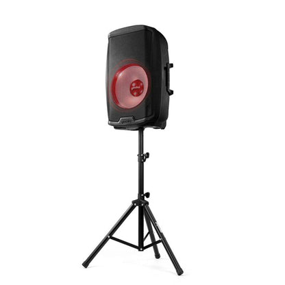 Gemini AS-2115BT-LT-PK 15" 2000W Bluetooth LED Powered PA Speaker Package with Stand & Microphone