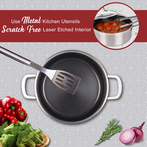 Brentwood 5-Quart 3-Ply Hybrid Non-Stick Induction Ready Dutch Oven