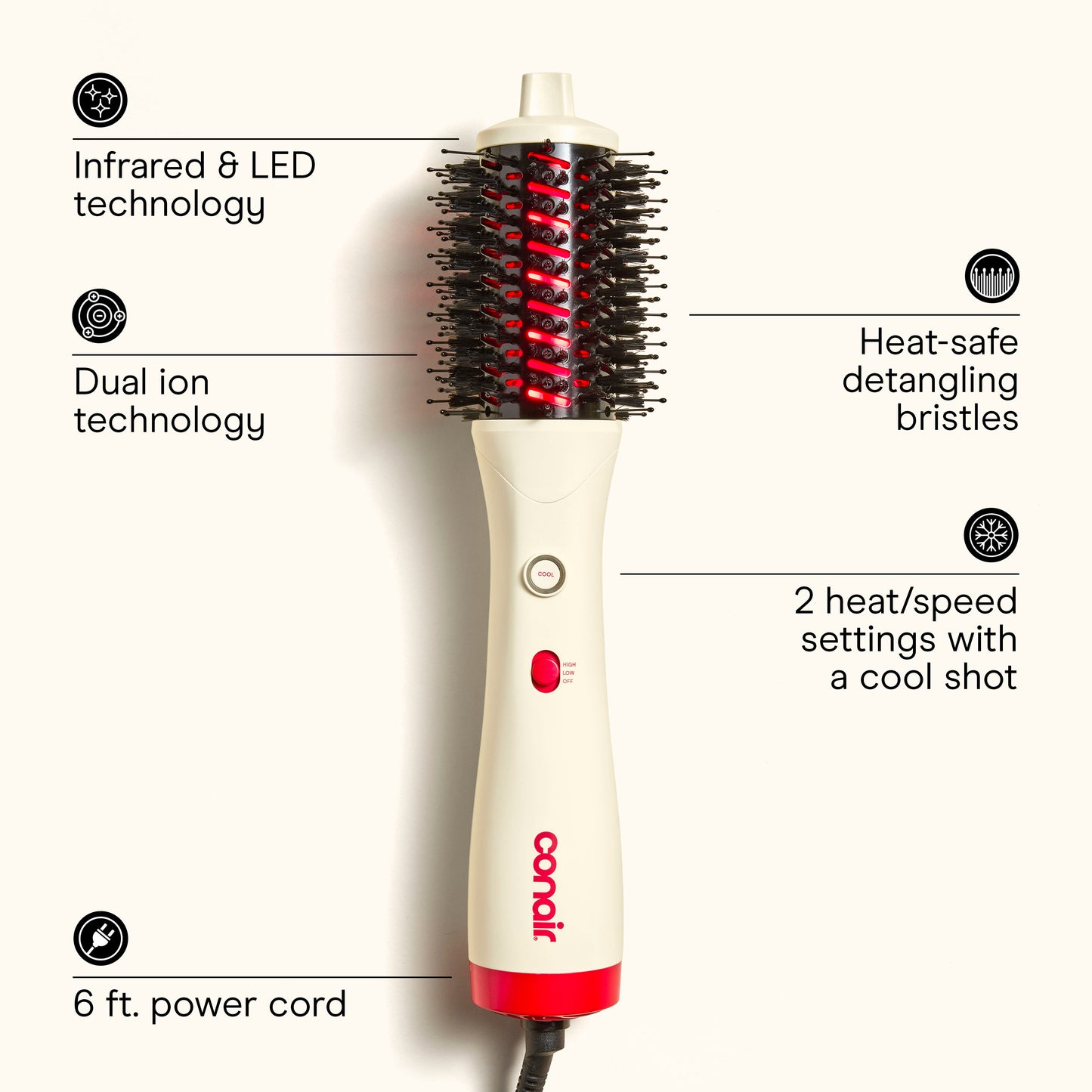 Conair InfinitiPRO LED Infrared Hot Air Brush