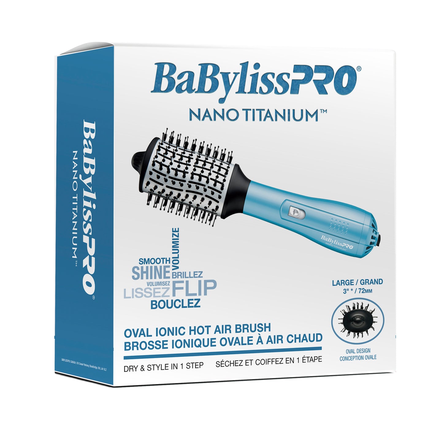 BaBylissPRO Nano-Titanium™ Large 2.83 Inch Oval Ionic Hot Air Brush