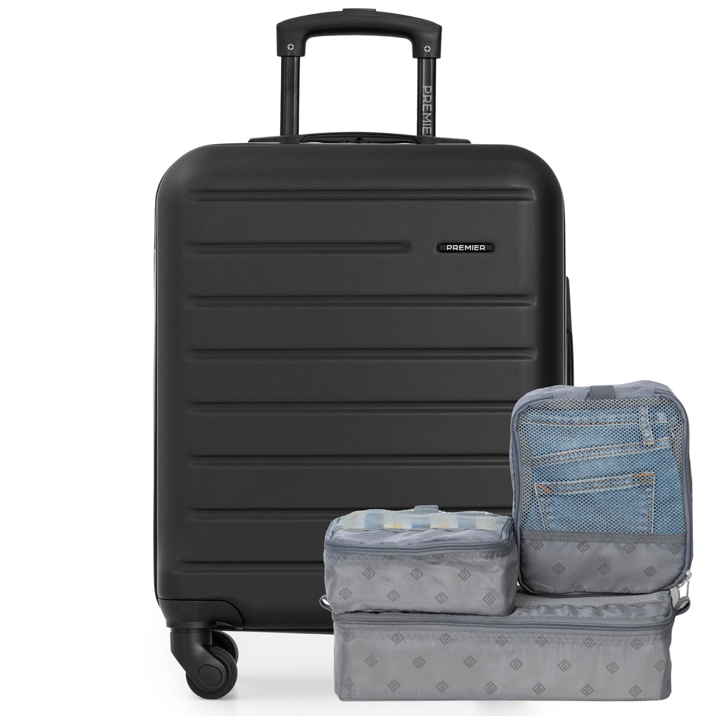 Premier 20 Inch Hardside Carry-On Luggage with 3 Packing Cubes