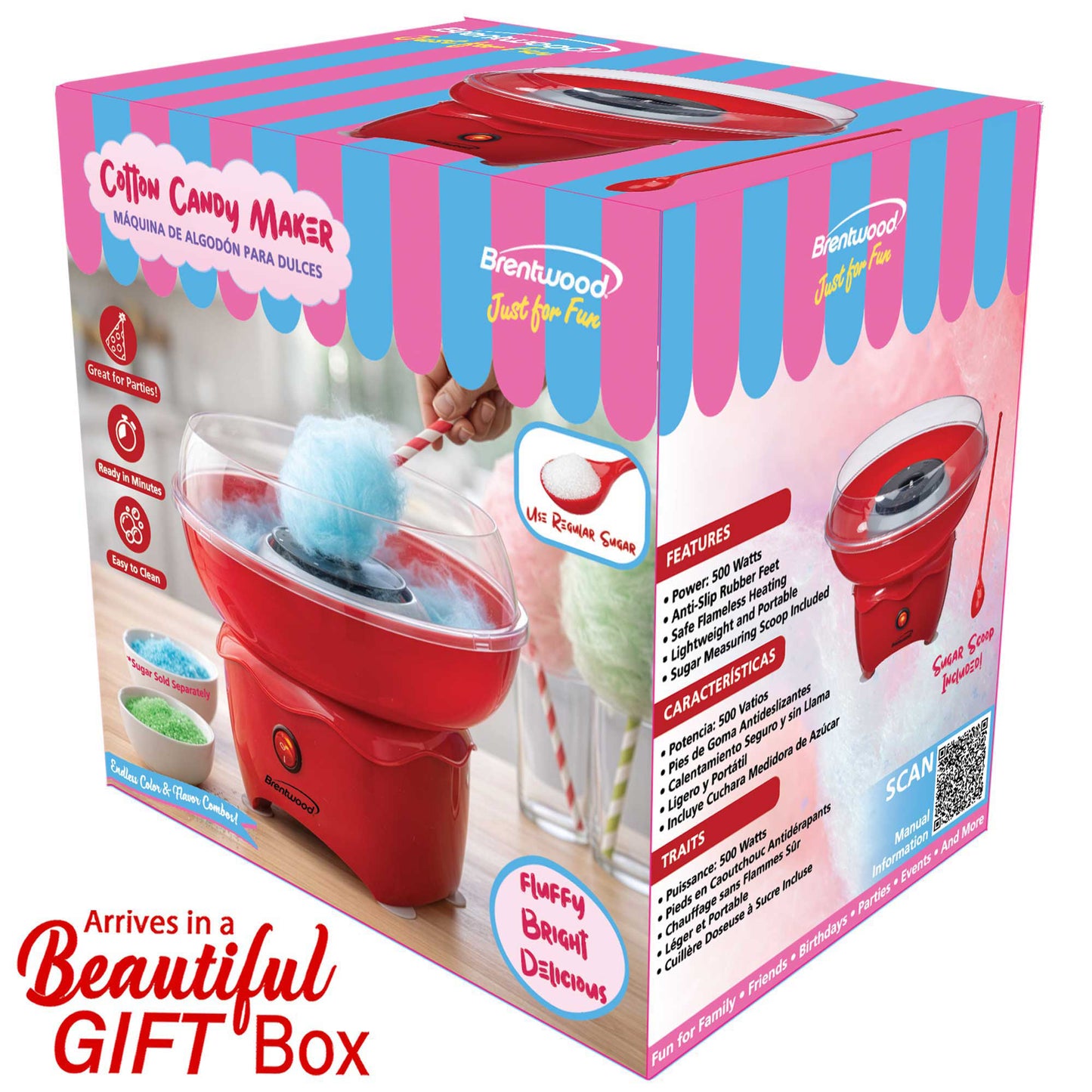Brentwood Classic Cotton Candy Machine with Sugar Scoop