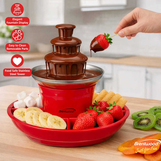 Brentwood 3-Tier Electric Chocolate and Cheese Fondue Fountain Machine