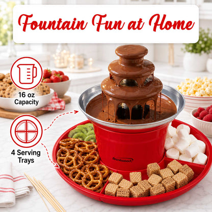 Brentwood 3-Tier Electric Chocolate and Cheese Fondue Fountain Machine