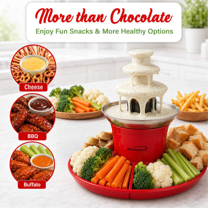 Brentwood 3-Tier Electric Chocolate and Cheese Fondue Fountain Machine