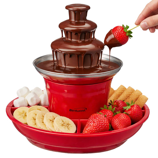 Brentwood 3-Tier Electric Chocolate and Cheese Fondue Fountain Machine