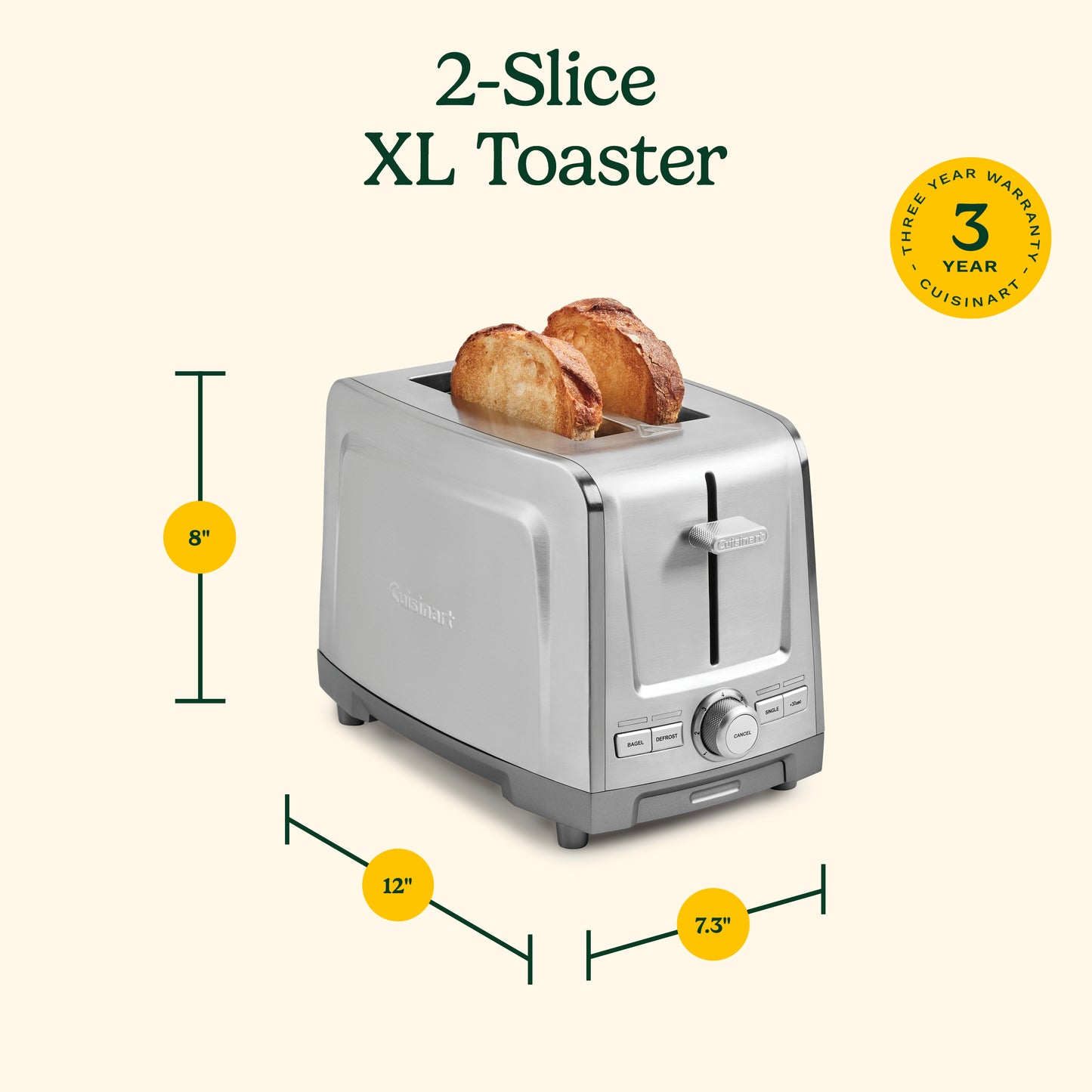 Cuisinart 2-Slice XL Slot Stainless Steel Toaster