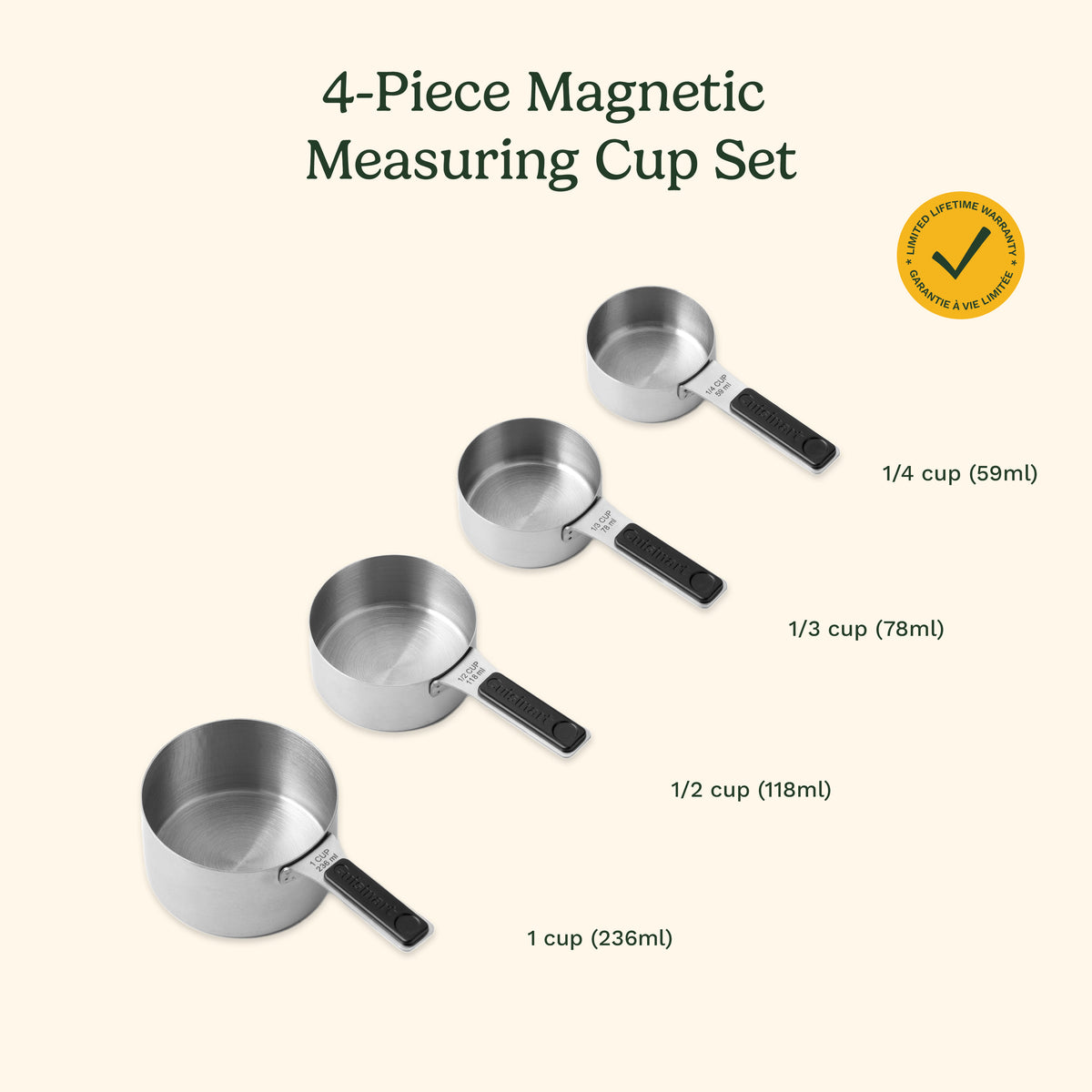 Cuisinart 4-Piece Magnetic Measuring Cup Set