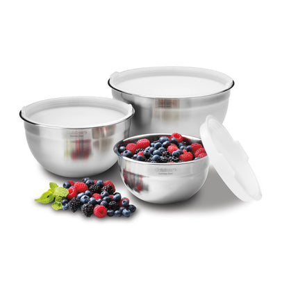 Cuisinart 3-Piece Stainless Steel Mixing Bowls with Lids